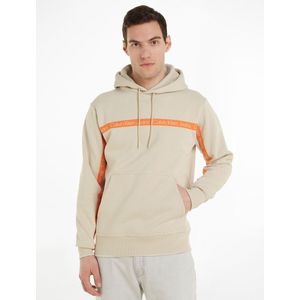 Hoodie logo Tape CALVIN KLEIN JEANS. Katoen materiaal. Maten L. Beige kleur