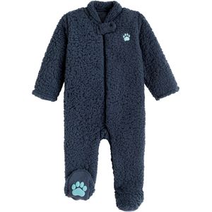 Pyjama in wollen fleece LA REDOUTE COLLECTIONS. Polyester materiaal. Maten 1 mnd - 54 cm. Blauw kleur