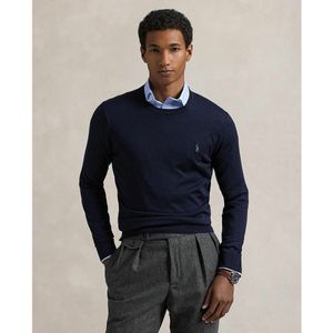 Trui met ronde hals in merinoswol POLO RALPH LAUREN. Wol materiaal. Maten M. Blauw kleur