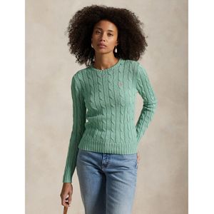 Kabeltrui met lange mouwen en ronde hals POLO RALPH LAUREN. Katoen materiaal. Maten S. Groen kleur