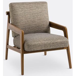 Vintage fauteuil mêlee stof en eik, Vinato LA REDOUTE INTERIEURS. Mêlee polyester materiaal. Maten één maat. Multicolor kleur