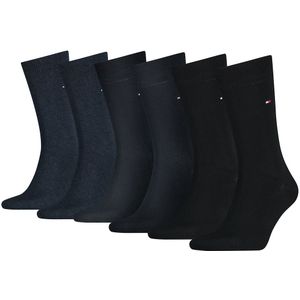 Set van 6 paar hoge sokken TOMMY HILFIGER. Katoen materiaal. Maten 43/46. Zwart kleur