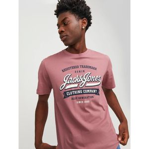 T-shirt met ronde hals en logo JACK & JONES. Katoen materiaal. Maten M. Roze kleur