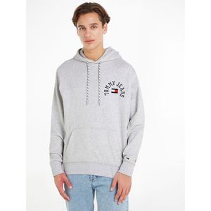 Hoodie, regular TOMMY JEANS. Katoen materiaal. Maten S. Grijs kleur