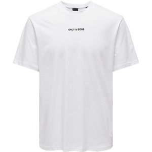 Los T-shirt met ronde hals ONLY & SONS. Katoen materiaal. Maten XL. Wit kleur