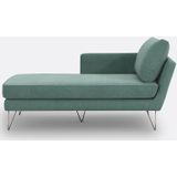 Longchair in fluweel Topim LA REDOUTE INTERIEURS. Fluweel materiaal. Maten Longchair hoek links. Blauw kleur