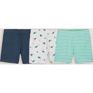 Set van 3 shorts LA REDOUTE COLLECTIONS. Katoen materiaal. Maten 1 mnd - 54 cm. Blauw kleur