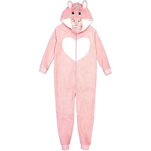 Onesie met kap eenhoorn in fleece LA REDOUTE COLLECTIONS. Fleece tricot materiaal. Maten 5 jaar - 108 cm. Roze kleur