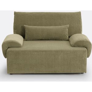 Omvormbare zetel in geribd fluweel, 2-zit, Maona LA REDOUTE INTERIEURS. Geribd fluweel materiaal. Maten 2-zit. Groen kleur