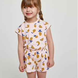 2-delig ensemble , T-shirt en short, fruitmotiefjes LA REDOUTE COLLECTIONS. Katoen materiaal. Maten 3 jaar - 94 cm. Roze kleur