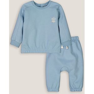 2-delig ensemble, sweater en joggingbroek LA REDOUTE COLLECTIONS. Katoen materiaal. Maten 2 jaar - 86 cm. Blauw kleur