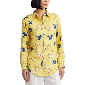 Blouse met lange mouwen en bloemenprint KARRIE LAUREN RALPH LAUREN. Linnen materiaal. Maten M. Geel kleur