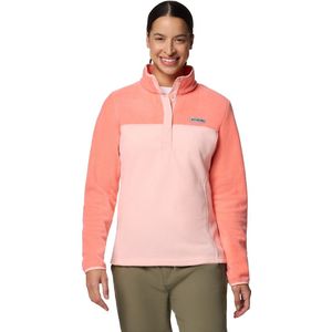 Fleece trui met halve drukknoopsluiting Benton Springs™ COLUMBIA. Polyester materiaal. Maten L. Roze kleur