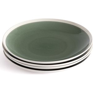 Set van 4 platte borden, aardewerk, Liseria LA REDOUTE INTERIEURS. Porselein materiaal. Maten één maat. Groen kleur