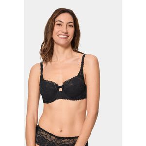 Balconnet-BH Flower Elegance PLAYTEX. Kant materiaal. Maten 90B FR - 75B EU. Zwart kleur