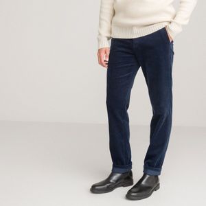 Chino broek in fluweel, regular LA REDOUTE COLLECTIONS. Katoen materiaal. Maten 40 FR - 44 EU. Blauw kleur