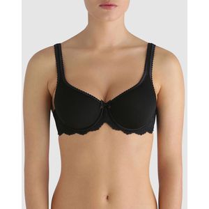 BH met soepele cups Flower Elegance PLAYTEX. Polyester materiaal. Maten 95B FR - 80B EU. Zwart kleur