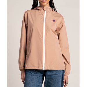 Uniseks windjack met korte rits en kap PASSY FLOTTE. Polyester materiaal. Maten XL. Kastanje kleur