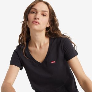 T-shirt met korte mouwen, V-hals, logo vooraan LEVI'S. Katoen materiaal. Maten M. Zwart kleur