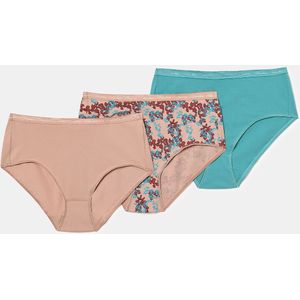 Set van 3 midi-slips in biologisch katoen PLAYTEX. Katoen materiaal. Maten 44 FR - 42 EU. Beige kleur