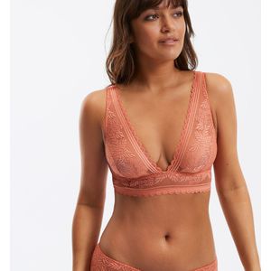 Bralette BH Signature, JEANNE LA REDOUTE COLLECTIONS. Kant materiaal. Maten 85A FR - 70A EU. Oranje kleur