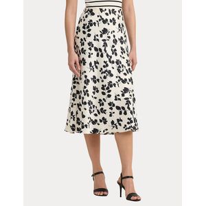 Midi rok met hoge taille en bloemenprint SHARAE LAUREN RALPH LAUREN. Polyester materiaal. Maten 40 FR - 38 EU. Beige kleur