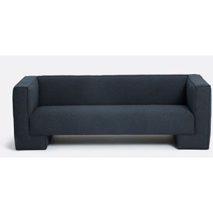 Zetel 3-zit, fijne bouclette, Capu LA REDOUTE INTERIEURS. Bouclette materiaal. Maten 3-zit. Blauw kleur