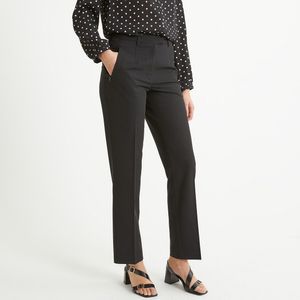 Rechte broek ANNE WEYBURN. Polyester materiaal. Maten 52 FR - 50 EU. Zwart kleur