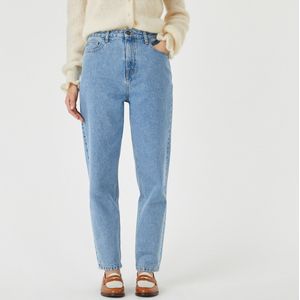 Boyfit jeans met hoge taille LA REDOUTE COLLECTIONS. Denim materiaal. Maten 44 FR - 42 EU. Blauw kleur