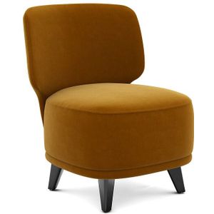 Fauteuil L fluweel Odalie, design E. Gallina AM.PM. Fluweel materiaal. Maten één maat. Kastanje kleur