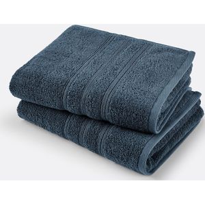 Ismo - Handdoek - Marineblauw - Biologisch Katoen - Set van 2