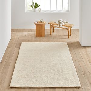 Wollen tapijt, tricot effect, Diano LA REDOUTE INTERIEURS. Jute materiaal. Maten 200 x 290 cm. Wit kleur