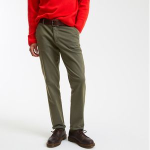 Normale chino broek, Signature FRANÇOIS LA REDOUTE COLLECTIONS. Katoen materiaal. Maten 46 FR - 50 EU. Groen kleur