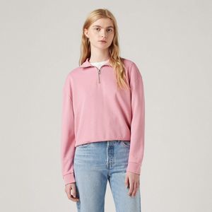 Sweater met opstaande kraag en rits. LEVI'S. Katoen materiaal. Maten XS. Roze kleur