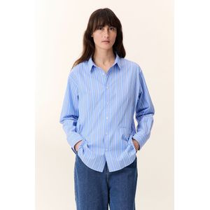 Gestreept hemd met lange mouwen CYRCE LEON & HARPER. Katoen materiaal. Maten L. Blauw kleur