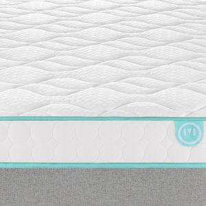Ensemble matras in latex + bedbodem, LE TOUT DOUX MERINOS. Massief hout materiaal. Maten 2 x 80 x 200 cm. Grijs kleur
