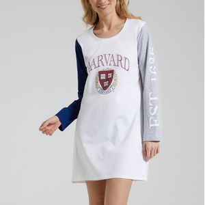 Nachthemd Big Tee Harvard HARVARD. Jersey materiaal. Maten L. Wit kleur