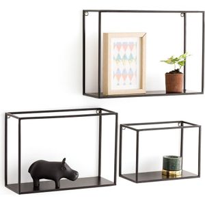 Hiba - Wandrekken - Zwart - Metaal - Set van 3