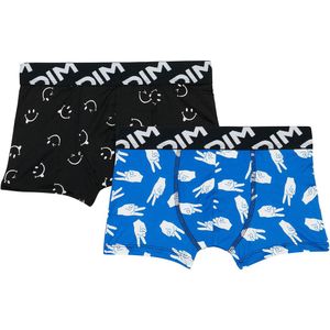 Set van 2 bedrukte boxershorts in microvezel DIM. Polyester materiaal. Maten 16 jaar - 174 cm. Blauw kleur