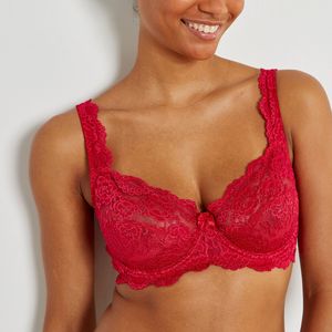 Omsluitende BH in kant Anthea ANNE WEYBURN. Kant materiaal. Maten 85B FR - 70B EU. Rood kleur