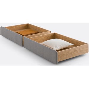 Set van 2 opberglades voor bed Elori LA REDOUTE INTERIEURS. Stof materiaal. Maten 200 cm. Grijs kleur