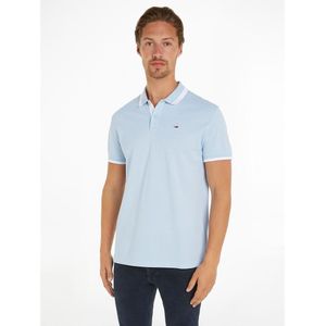 Rechte polo mmet korte mouwen en biesje TOMMY JEANS. Katoen materiaal. Maten XXL. Blauw kleur