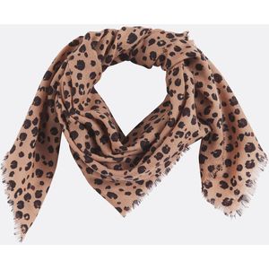 Warme wollen sjaal met luipaardprint LA REDOUTE COLLECTIONS. Wol materiaal. Maten één maat. Kastanje kleur