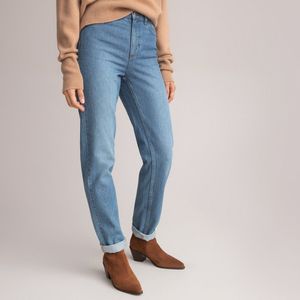 Regular, rechte jeans, in bio katoen LA REDOUTE COLLECTIONS. Denim materiaal. Maten 48 FR - 46 EU. Blauw kleur