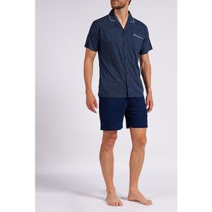 Pyjashort, bedrukt T-shirt DANIEL HECHTER LINGERIE. Katoen materiaal. Maten M. Blauw kleur