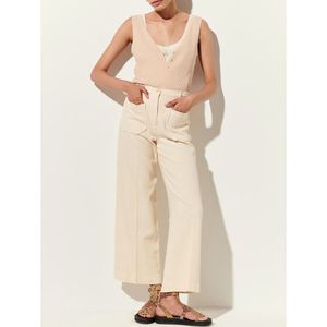 Wijde broek, 7/8ste HENDRICK SESSUN. Bio katoen materiaal. Maten 42 FR - 40 EU. Groen kleur