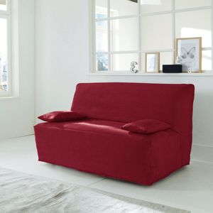 Hoes voor BZ in suèdine SO'HOME.  materiaal. Maten breedte 160 cm. Rood kleur