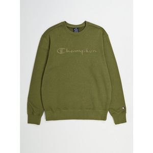 Sweater met ronde hals en groot logo CHAMPION. Katoen materiaal. Maten S. Groen kleur