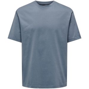 Los T-shirt met ronde hals ONLY & SONS. Katoen materiaal. Maten L. Blauw kleur