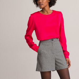 Hemd met ronde hals en lange mouwen LA REDOUTE COLLECTIONS. Viscose materiaal. Maten 44 FR - 42 EU. Roze kleur